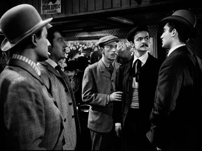 Raymond Bussières, Serge Reggiani, and William Sabatier in Casque d'Or (1952)