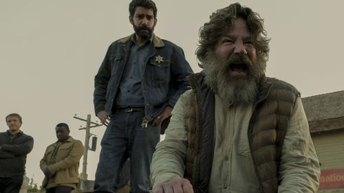 Robert Longstreet and Rahul Kohli in Midnight Mass (2021)