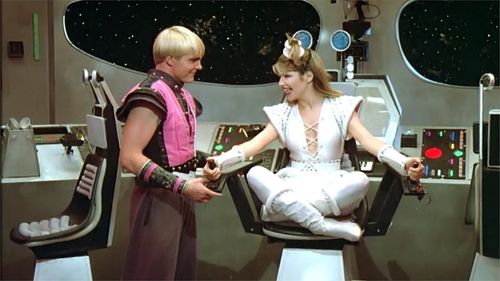 Pia Zadora and Tom Nolan in Voyage of the Rock Aliens (1984)