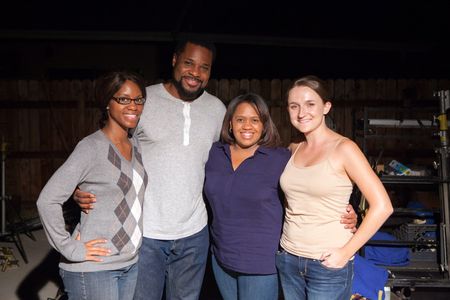 With Brandi Nicole Payne, Malcolm-Jamal Warner and Chandra Wilson on the set of MUTED