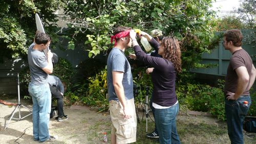 On the set of Doritos commercial