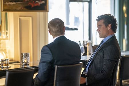 Josh Duhamel and Dane Davenport in The Thing About Pam (2022)