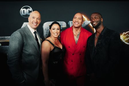 Aldis Hodge, Dwayne Johnson, Hiram Garcia, and Dany Garcia