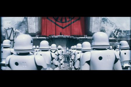Bern Collaço, Rony Bridges, Mark Beautement, Domhnall Gleeson, Gwendoline Christie, and Steven F Thompson in Star Wars: 