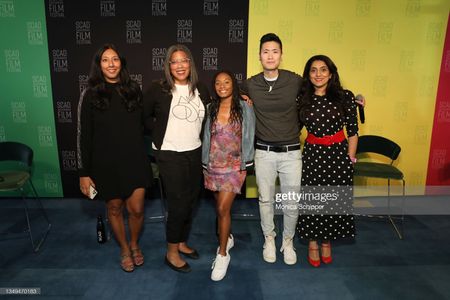 Chris Naoki Lee, Imani Hakim, Aizzah Fatima, Darrien Gipson, and Reshma Gopaldas at SCAD Savannah Film Festival 2021