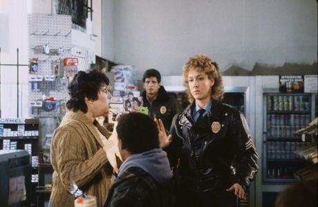 Liz Torres, Zero Hubbard, Ed Marinaro, and Betty Thomas in Hill Street Blues (1981)