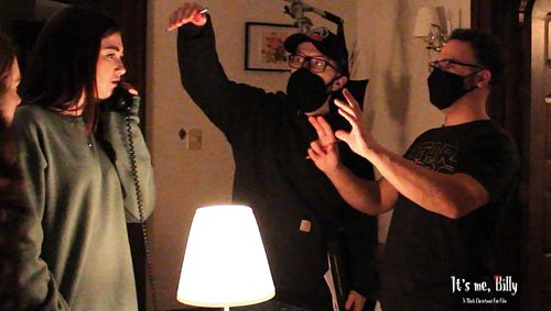 Dave McRae and Bruce Dale give direction on the set of It's Me, Billy