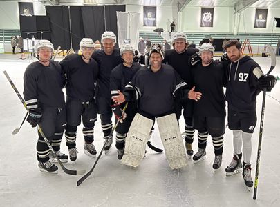 The boys filming a BET MGM Commercial directed by Peter Berg (2022)
