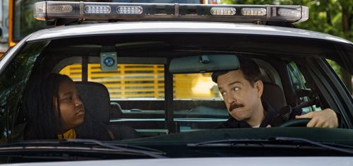 Terrence Little Gardenhigh and Ed Helms in Coffee & Kareem (2020)