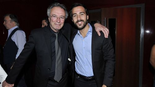 Oscar Martínez and Nicolás Francella at an event for The Weasel's Tale (2019)