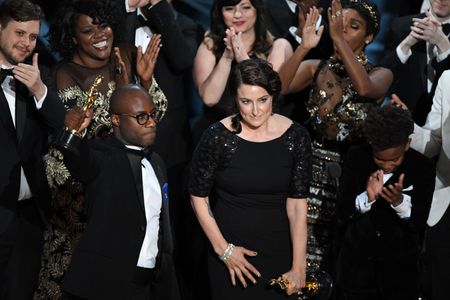 Barry Jenkins, Adele Romanski, Joi McMillon, and Jaden Piner at an event for Moonlight (2016)