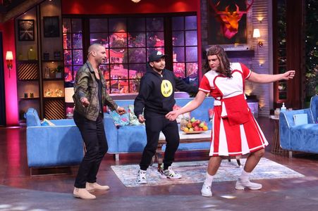Prithvi Shaw, Krishna Abhishek, and Shikhar Dhawan in The Kapil Sharma Show: Cricket Mania with Shikhar and Prithvi (202