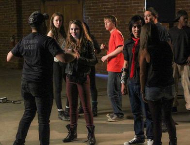 With McKayla Maroney on the set of the Across Coves music video