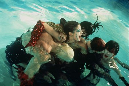 Susan Sarandon, Tim Curry, Barry Bostwick, Nell Campbell, and Peter Hinwood in The Rocky Horror Picture Show (1975)