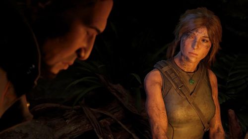 Earl Baylon and Camilla Luddington in Shadow of the Tomb Raider (2018)