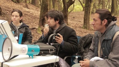 Pedro Araneda directing on location of 