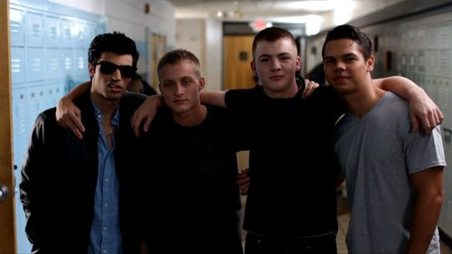 Jason Erik Zacek, Peter Evangelista, Jack DiFalco, and James Gonzalez in Bully (2018)