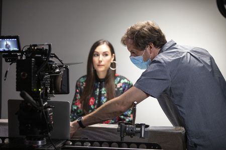 Michael M. McGuire on set for the promo of GREY AREA with Sasha Grey.