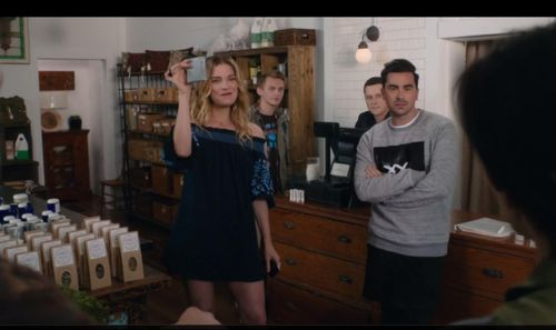 Noah Reid, Annie Murphy, Dan Levy, and Sean Patrick Dolan