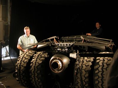 SB with full scale Batmobile for insert shots