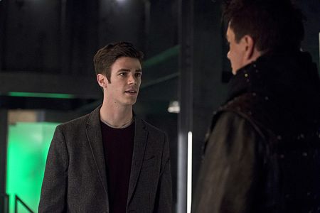 John Barrowman and Grant Gustin in The Flash (2014)