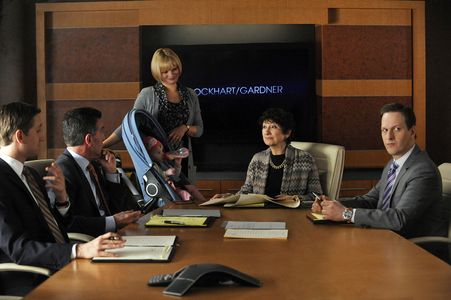 Martha Plimpton, Josh Charles, John Glover, Joanna Merlin, and Aaron Staton in The Good Wife (2009)