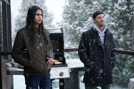 Harlan Blayne Kytwayhat and Jared Keeso in Shoresy (2022)