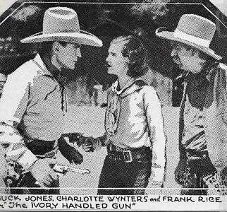 Buck Jones, Frank Rice, and Charlotte Wynters in The Ivory-Handled Gun (1935)