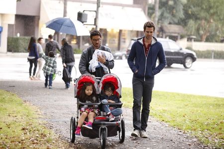 Al Madrigal, David Walton, Ava Davila, and Aaron Fernando in About a Boy (2014)