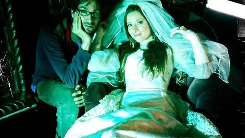 Tamzin Brown and Ed Mattiuzzi on location at The Hollywood Castle.