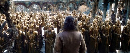 Kathryn Briggs Hobbs, Luke Evans, Dianne Smith, Yvette Cottam, and Paul Gaudin in The Hobbit: The Battle of the Five Arm