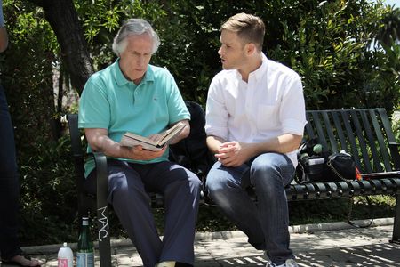 Director Bryan Fox and Henry Winkler on the set of Dissonance.