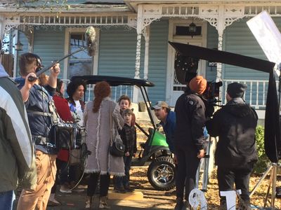 Steve Spoon on set of Pop Pop is Dead