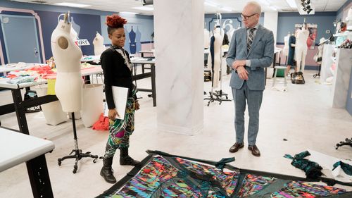 Tim Gunn and Batani-Khalfani in Project Runway (2004)