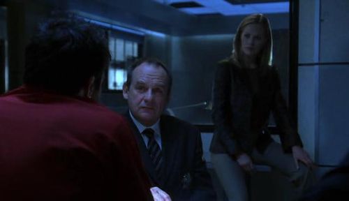 Marg Helgenberger, Paul Guilfoyle, and Billy Keane in CSI: Crime Scene Investigation (2000)