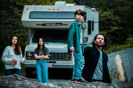 Eion Bailey, Julie Matthews, Simon Webster, Catalina Sandino Moreno, and Hannah Cheramy in From (2022)