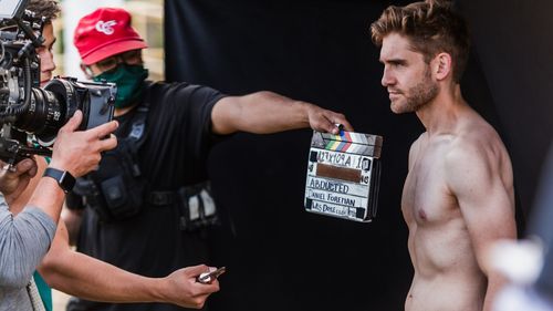 Chris Pereira on set of Abducted (2021)