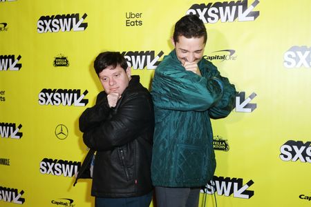 Shia LaBeouf and Zack Gottsagen at an event for The Peanut Butter Falcon (2019)