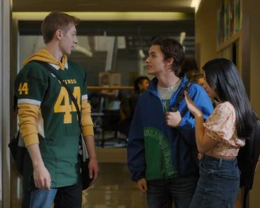 Noah Urrea, Michelle Mao, and Phelan Davis in Metal Lords (2022)