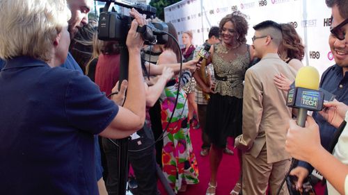 Shaun Landry on The Red Carpet of Outfest 2015 with the cast of S&M Sally