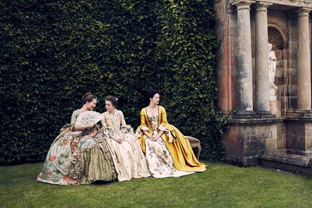 Rosie Day, Caitríona Balfe, and Claire Sermonne in Outlander (2014)