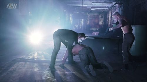 Steve Borden, Darby Allin, and Brian Cage in All Elite Wrestling: Revolution (2021)