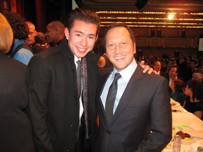 Derek Hedlund and Rob Schneider at The New York Friars Club Roast of Quentin Tarantino