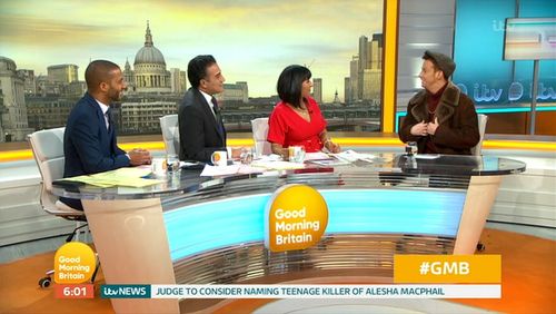 Joe Swash, Adil Ray, Sean Fletcher, and Ranvir Singh in Good Morning Britain (2014)