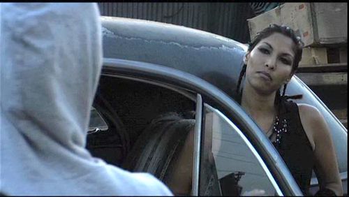 Crystal playing Cynthia Martinez on the film Bare Knuckles