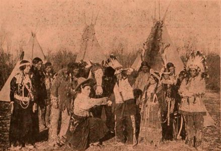 Red Wing and James Young Deer in The Indian and the Cowgirl (1910)