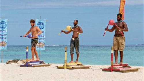 Carl Boudreaux, Davie Rickenbacker, and Alec Merlino in Survivor (2000)