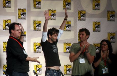 Russell T. Davies, Julie Gardner, Euros Lyn, and David Tennant at an event for Doctor Who (2005)