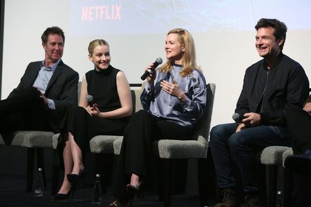 Jason Bateman, Laura Linney, Chris Mundy, and Julia Garner at an event for Ozark (2017)