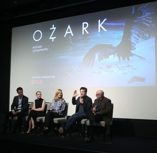Jason Bateman, Laura Linney, Chris Mundy, and Julia Garner at an event for Ozark (2017)